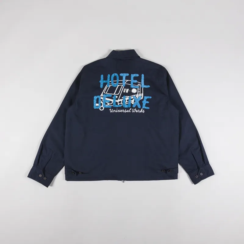 Universal Works Embroidered Windcheater Jacket Navy