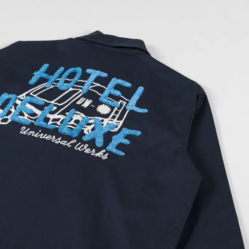 Universal Works Embroidered Windcheater Jacket Navy-2