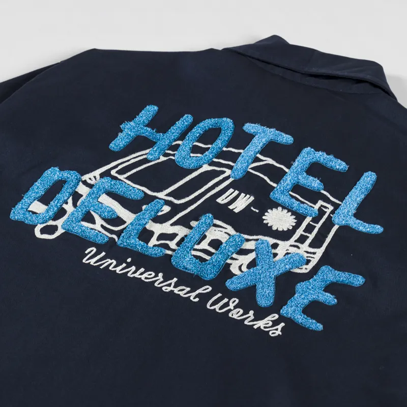 Universal Works Embroidered Windcheater Jacket Navy-4