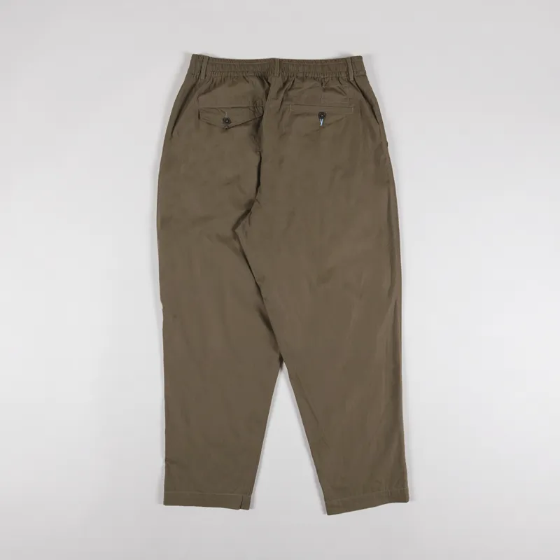 Universal Works Pleated Track Pant Khaki Broadcloth