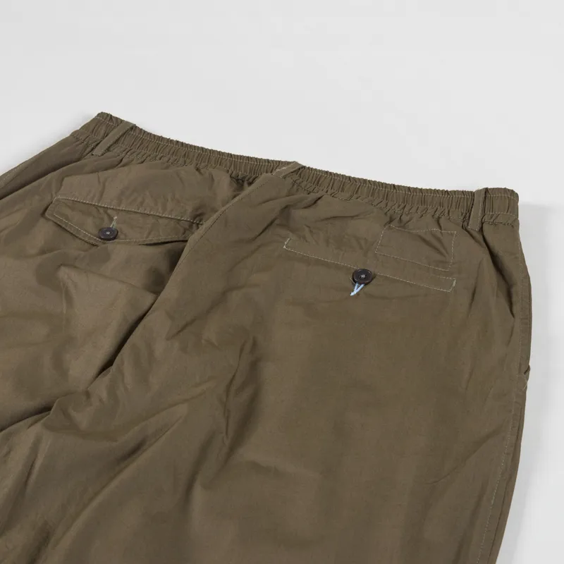 Universal Works Pleated Track Pant Khaki Broadcloth-3