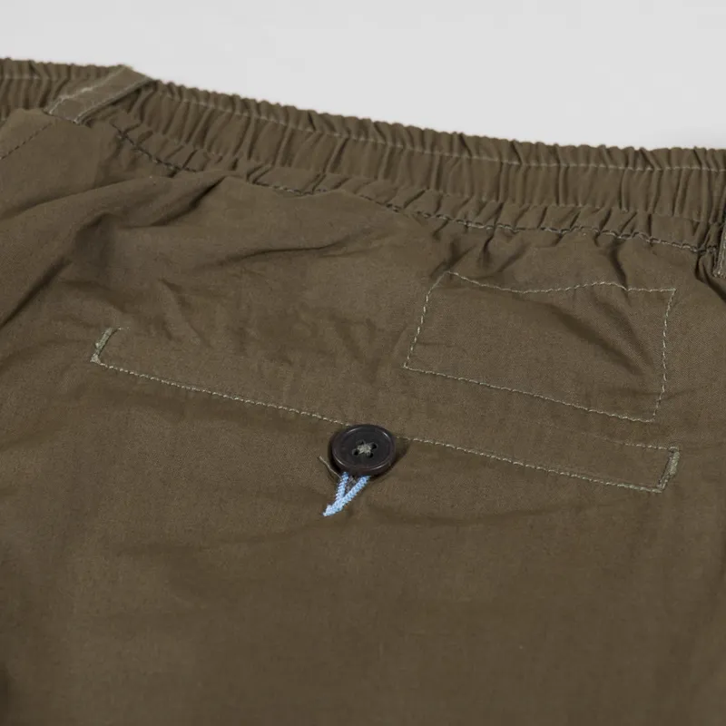 Universal Works Pleated Track Pant Khaki Broadcloth-5