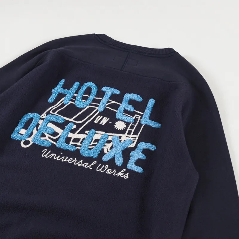 Universal Works Hotel Deluxe Crew Sweat Navy-2