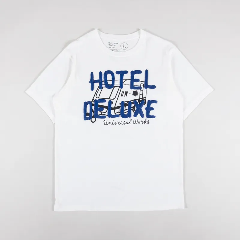 Universal Works Hotel Deluxe Print T Shirt Ecru