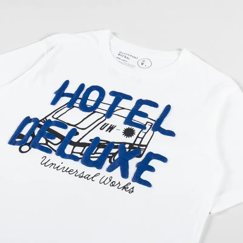Universal Works Hotel Deluxe Print T Shirt Ecru-2