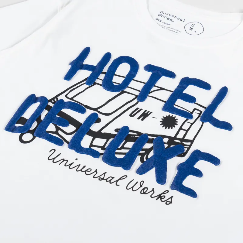 Universal Works Hotel Deluxe Print T Shirt Ecru-4