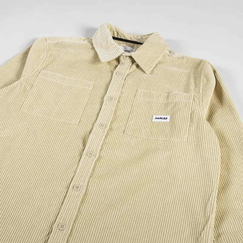 Parlez Track Cord Shirt Ecru-3