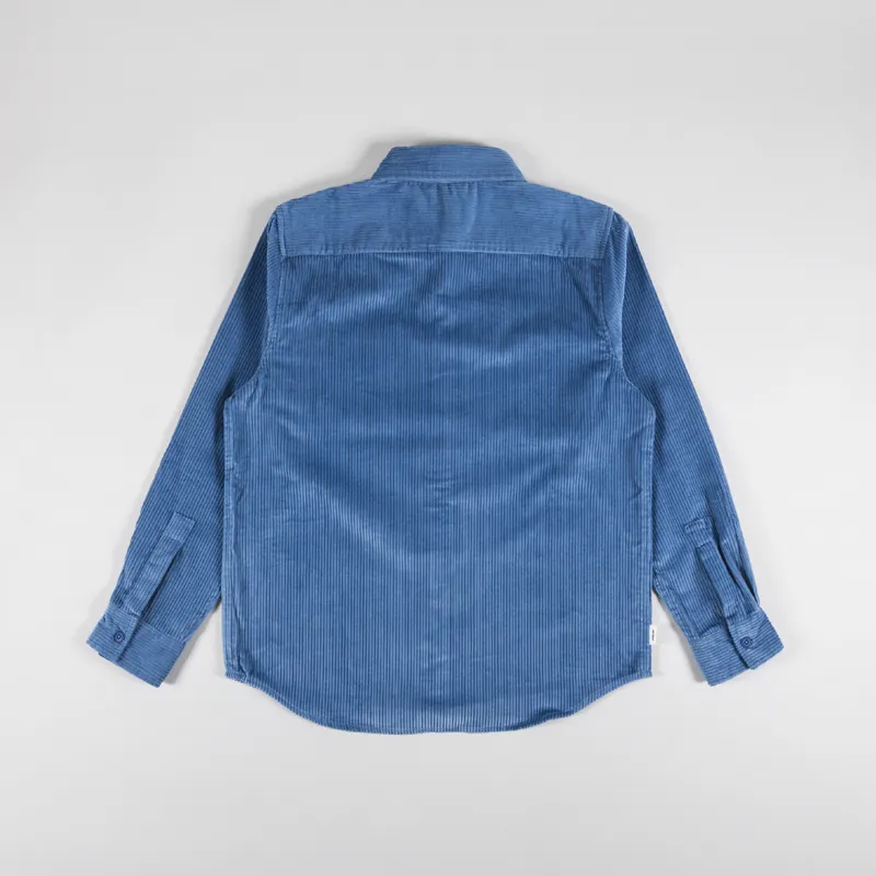 Parlez Track Cord Shirt Dusty Blue-1