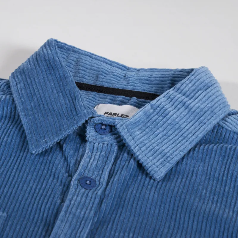 Parlez Track Cord Shirt Dusty Blue-6