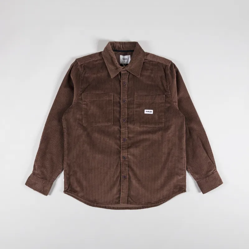 Parlez Track Cord Shirt Brown