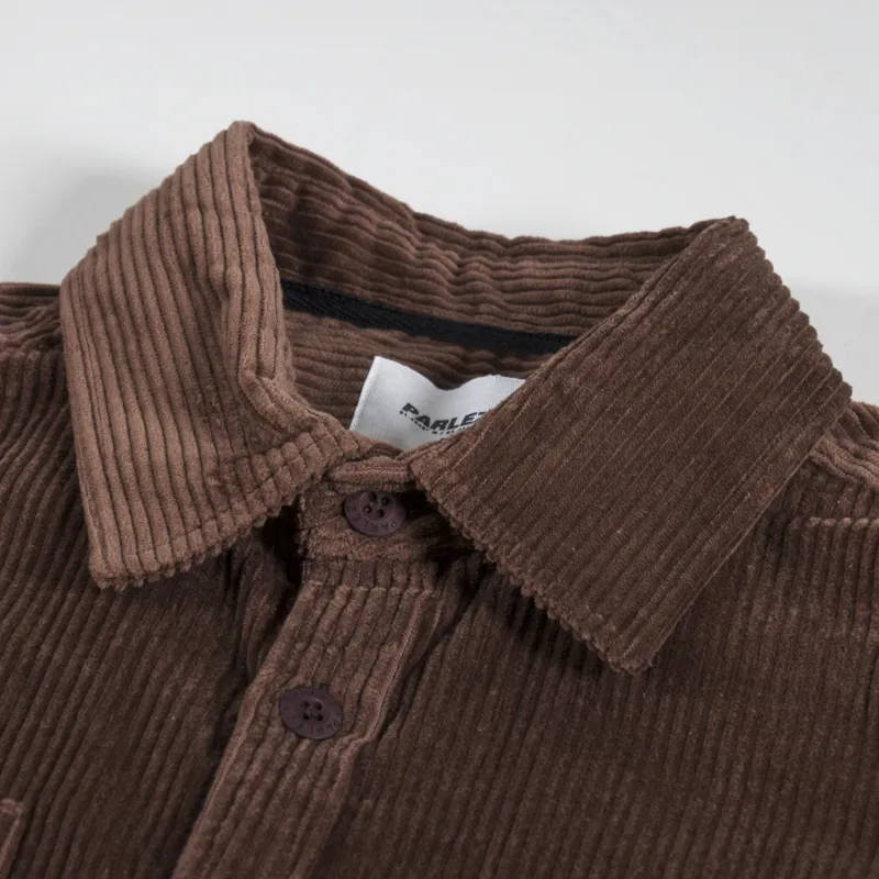 Parlez Track Cord Shirt Brown-6