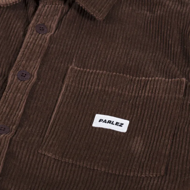 Parlez Track Cord Shirt Brown-7