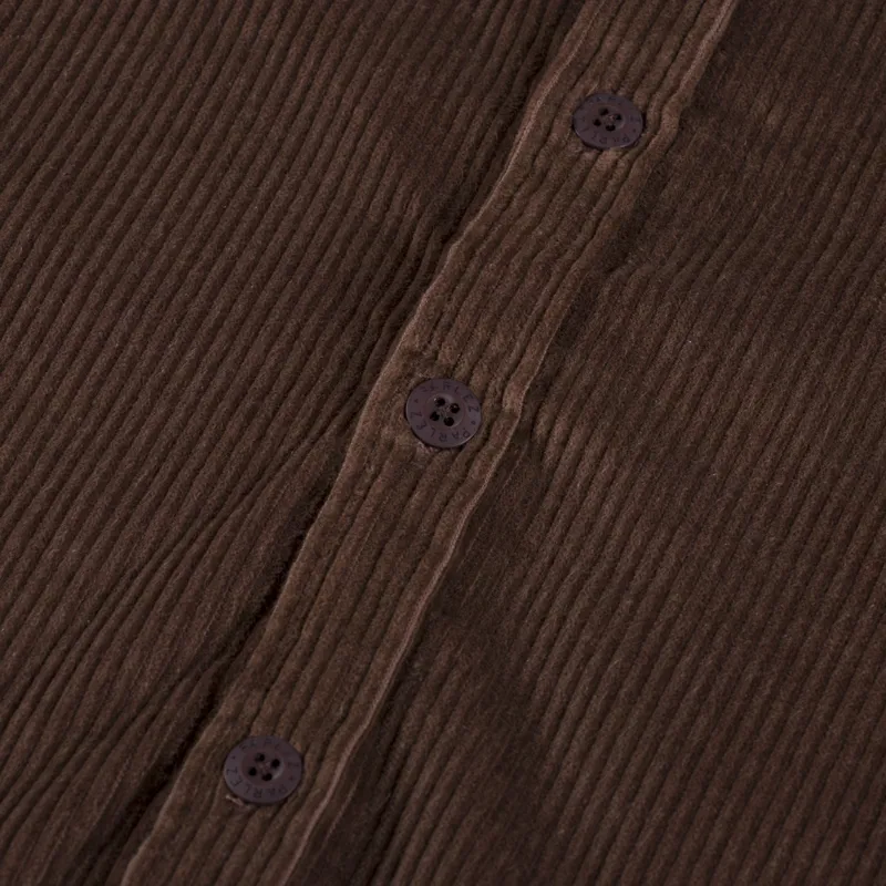 Parlez Track Cord Shirt Brown-8