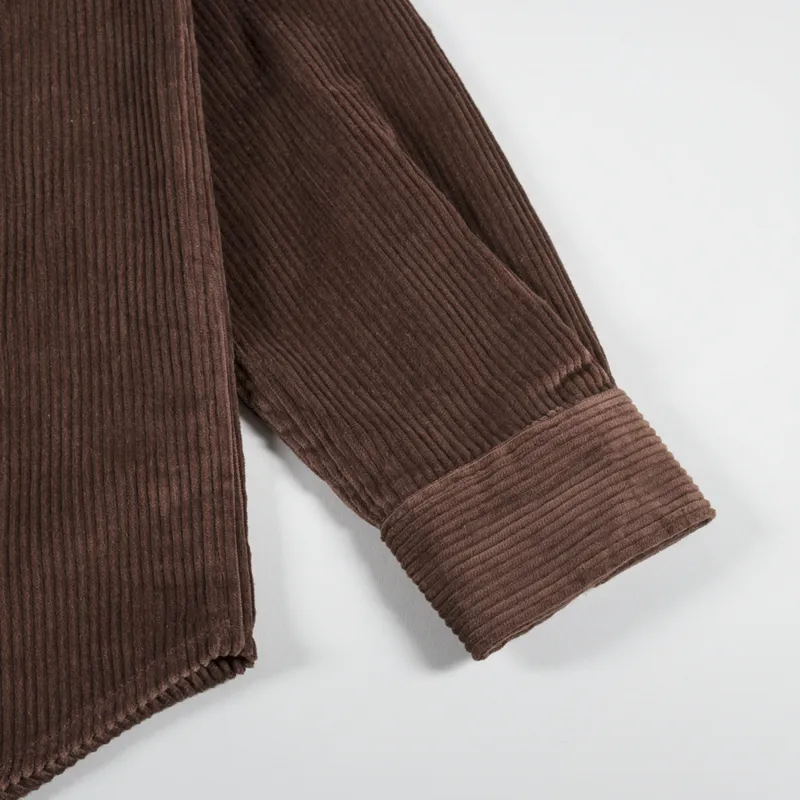 Parlez Track Cord Shirt Brown-4