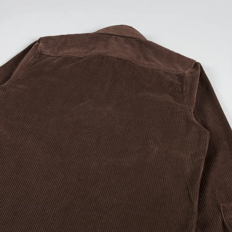 Parlez Track Cord Shirt Brown-3