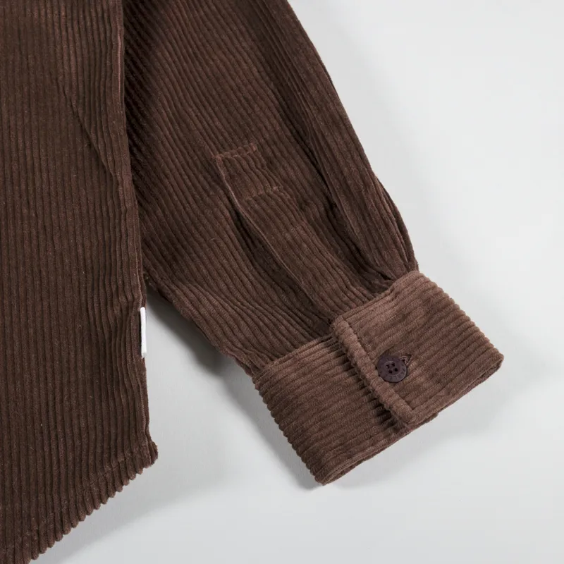 Parlez Track Cord Shirt Brown-5