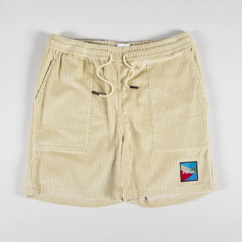 Parlez Mens SS24 Campbell Corduroy Shorts Ecru Beige