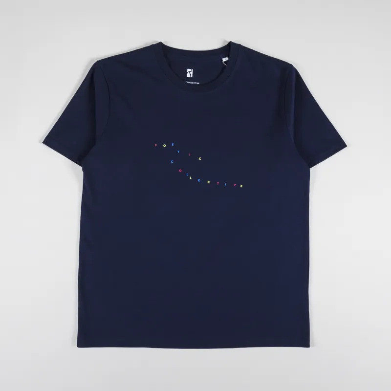 Poetic Collective Colour Logo T Shirt Navy-1