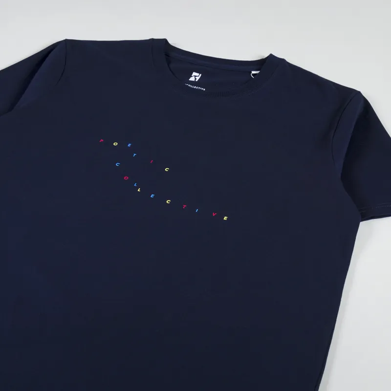 Poetic Collective Colour Logo T Shirt Navy-3