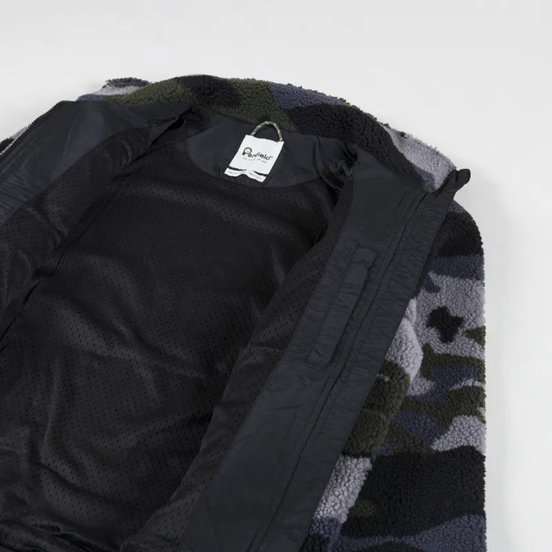 Penfield Abstract Mountain Borg Fleece Jacket Ebony-4