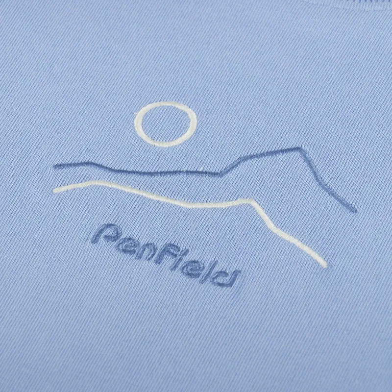 Penfield Embroidered Mountain T Shirt Soft Chambray-2