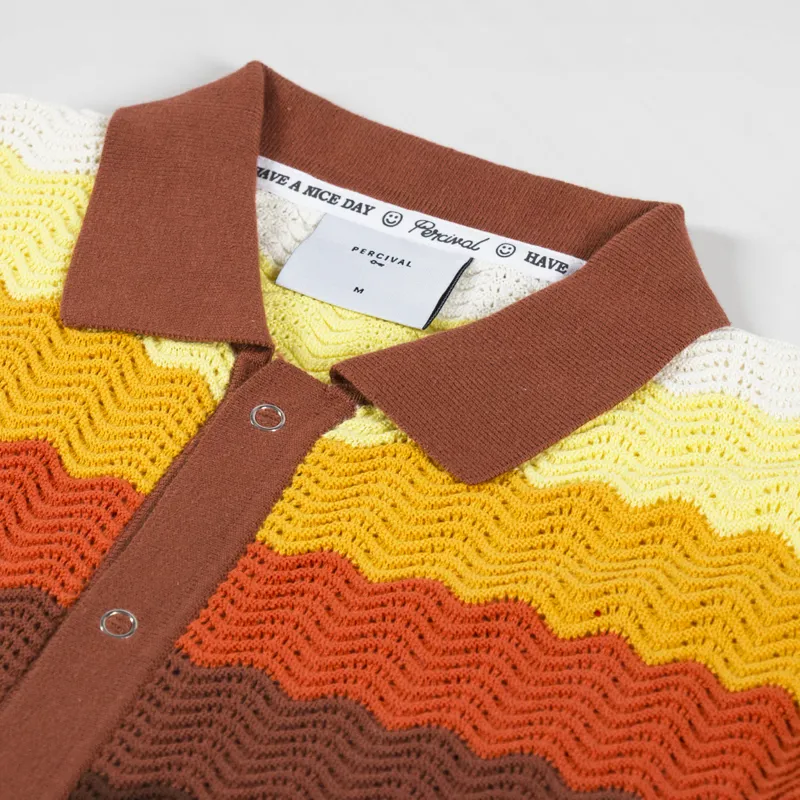 Percival Gum Drop Knitted Shirt Umber-2