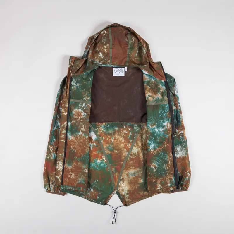 Purple Mountain Observatory Fishtail Ripstop Hooded Jacket Peach Teal Tie Dye-1