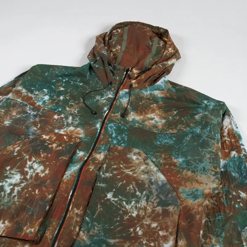 Purple Mountain Observatory Fishtail Ripstop Hooded Jacket Peach Teal Tie Dye-3
