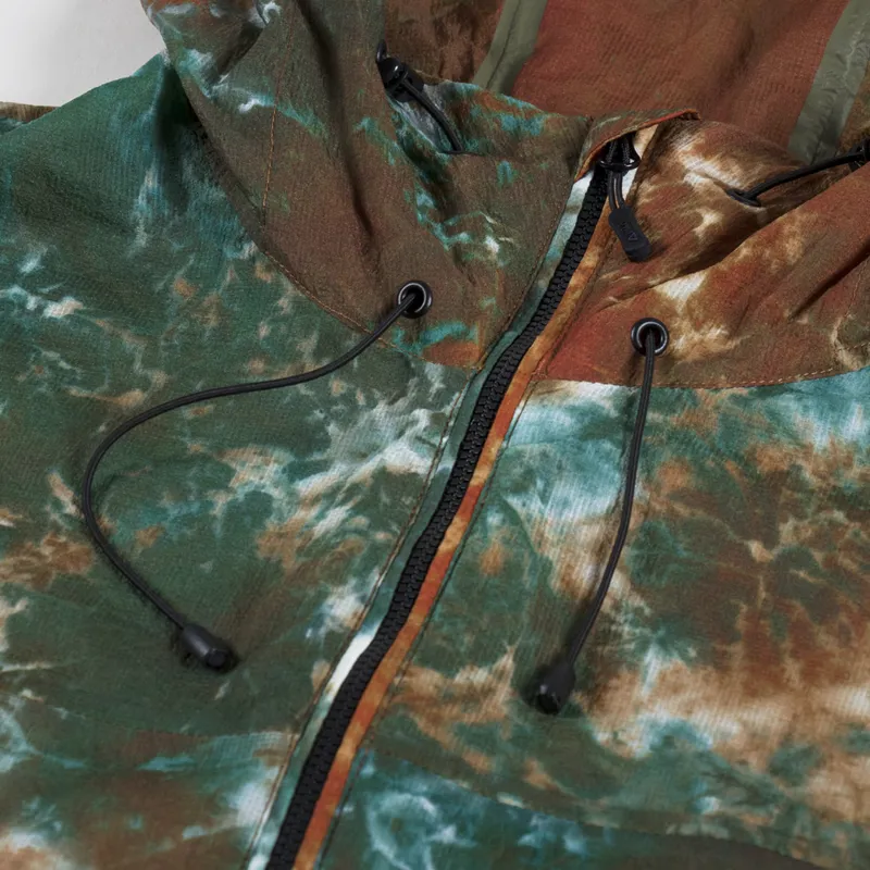 Purple Mountain Observatory Fishtail Ripstop Hooded Jacket Peach Teal Tie Dye-7