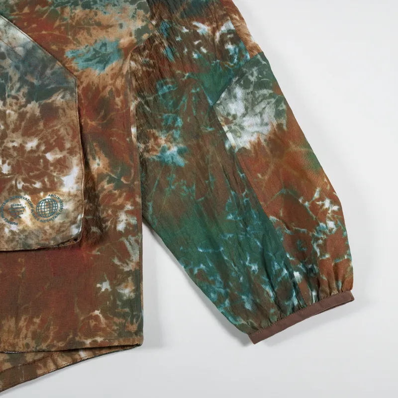 Purple Mountain Observatory Fishtail Ripstop Hooded Jacket Peach Teal Tie Dye-6
