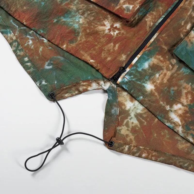 Purple Mountain Observatory Fishtail Ripstop Hooded Jacket Peach Teal Tie Dye-8