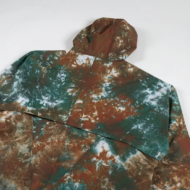 Purple Mountain Observatory Fishtail Ripstop Hooded Jacket Peach Teal Tie Dye-5