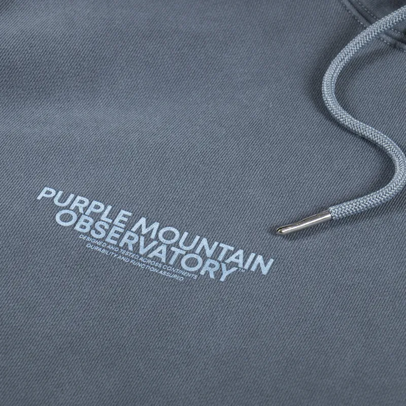 Purple Mountain Observatory Core Logo Hoody Garment Dye Slate-5
