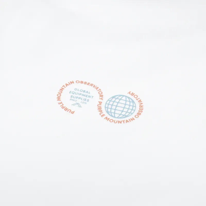 Purple Mountain Observatory Globe Logo T Shirt White-5