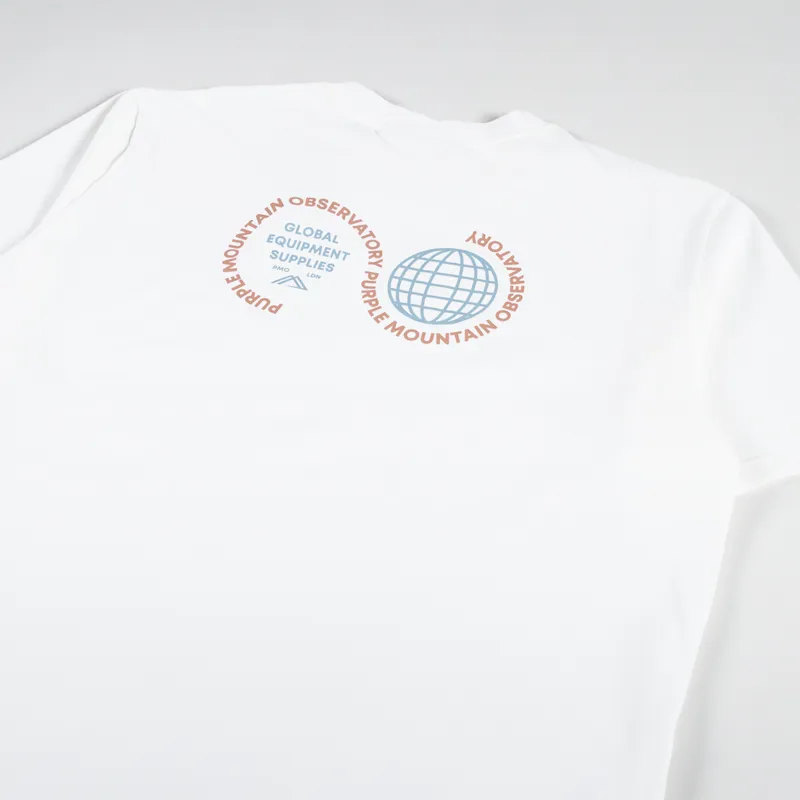 Purple Mountain Observatory Globe Logo T Shirt White-2