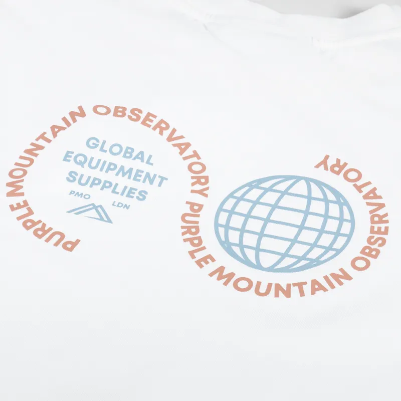 Purple Mountain Observatory Globe Logo T Shirt White-3