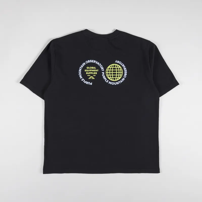Purple Mountain Observatory Globe Logo T Shirt Black