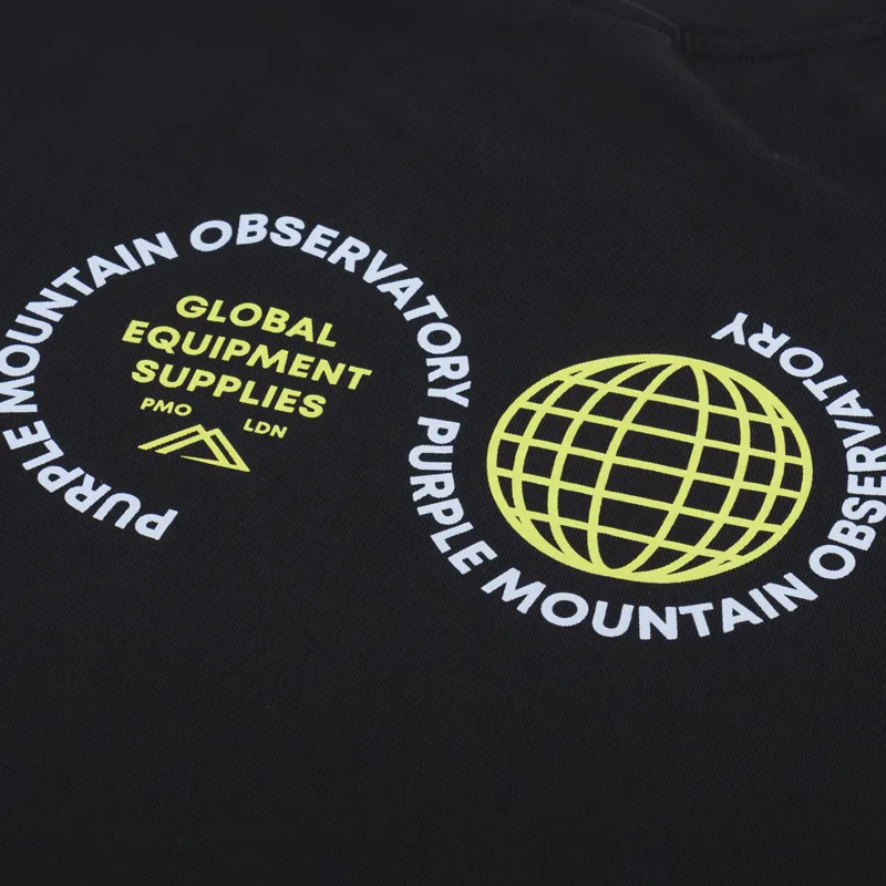 Purple Mountain Observatory Globe Logo T Shirt Black-4