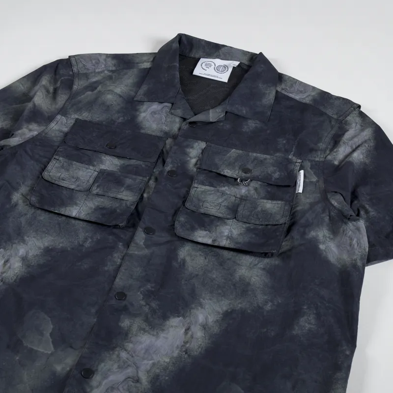 Purple Mountain Observatory Trail Multi Pocket Shirt Smoke Texture Print-2