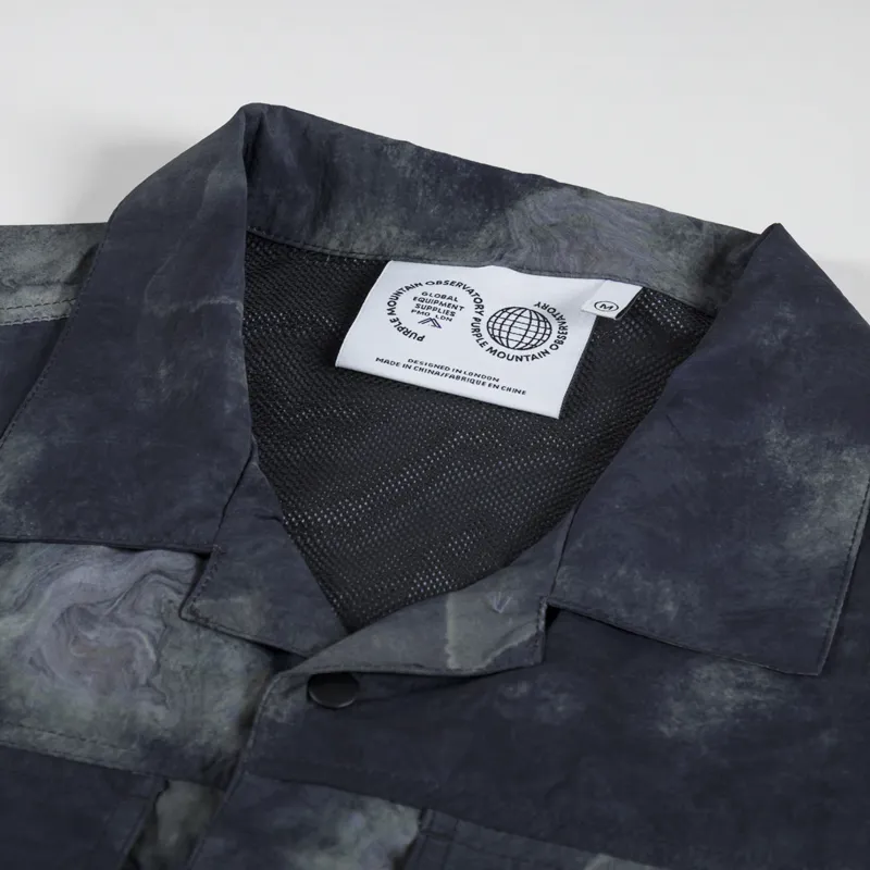 Purple Mountain Observatory Trail Multi Pocket Shirt Smoke Texture Print-4