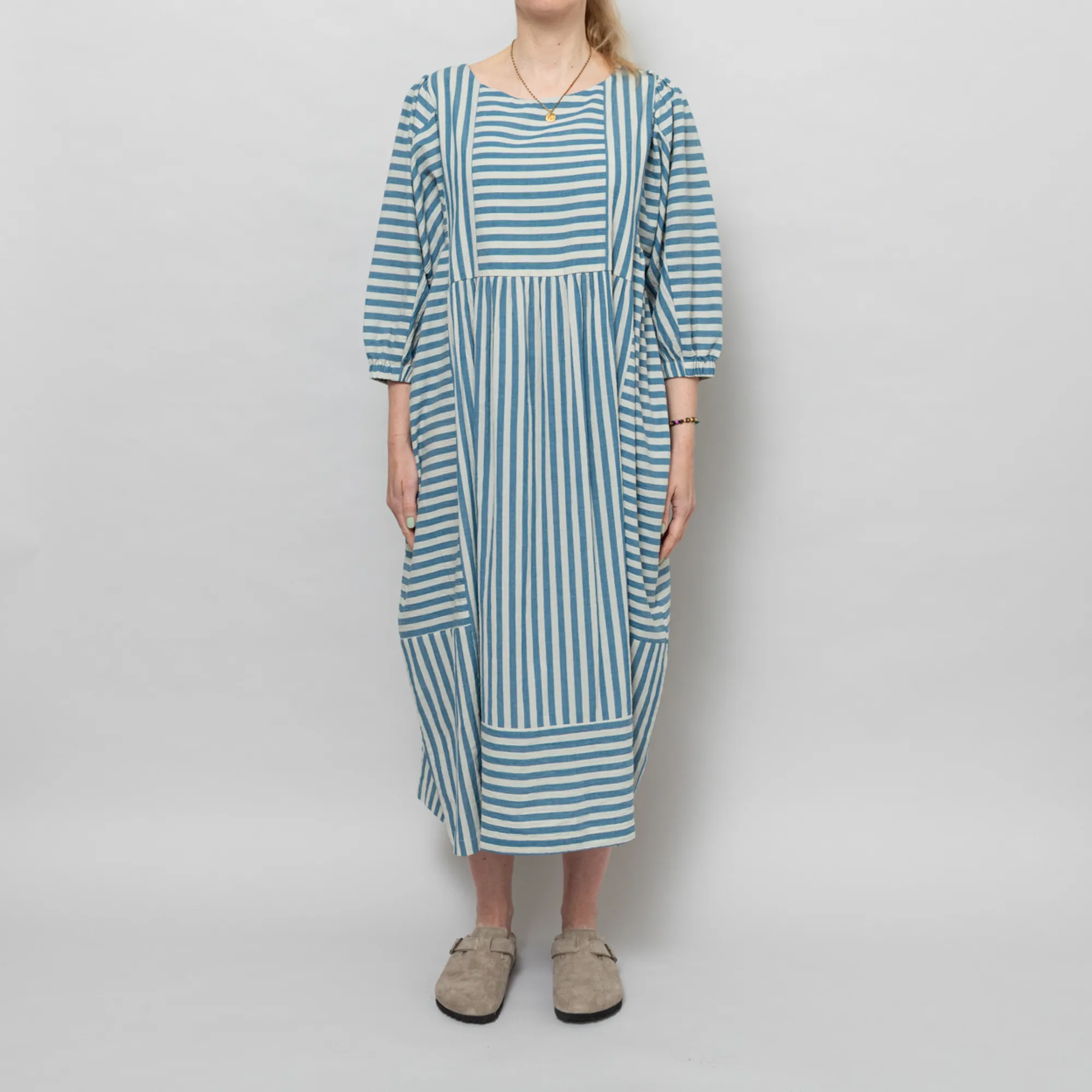 Sideline Womens Betsy Midi Dress Blue Cream Striped Sideline Womens Betsy Midi Dress Blue Cream Striped