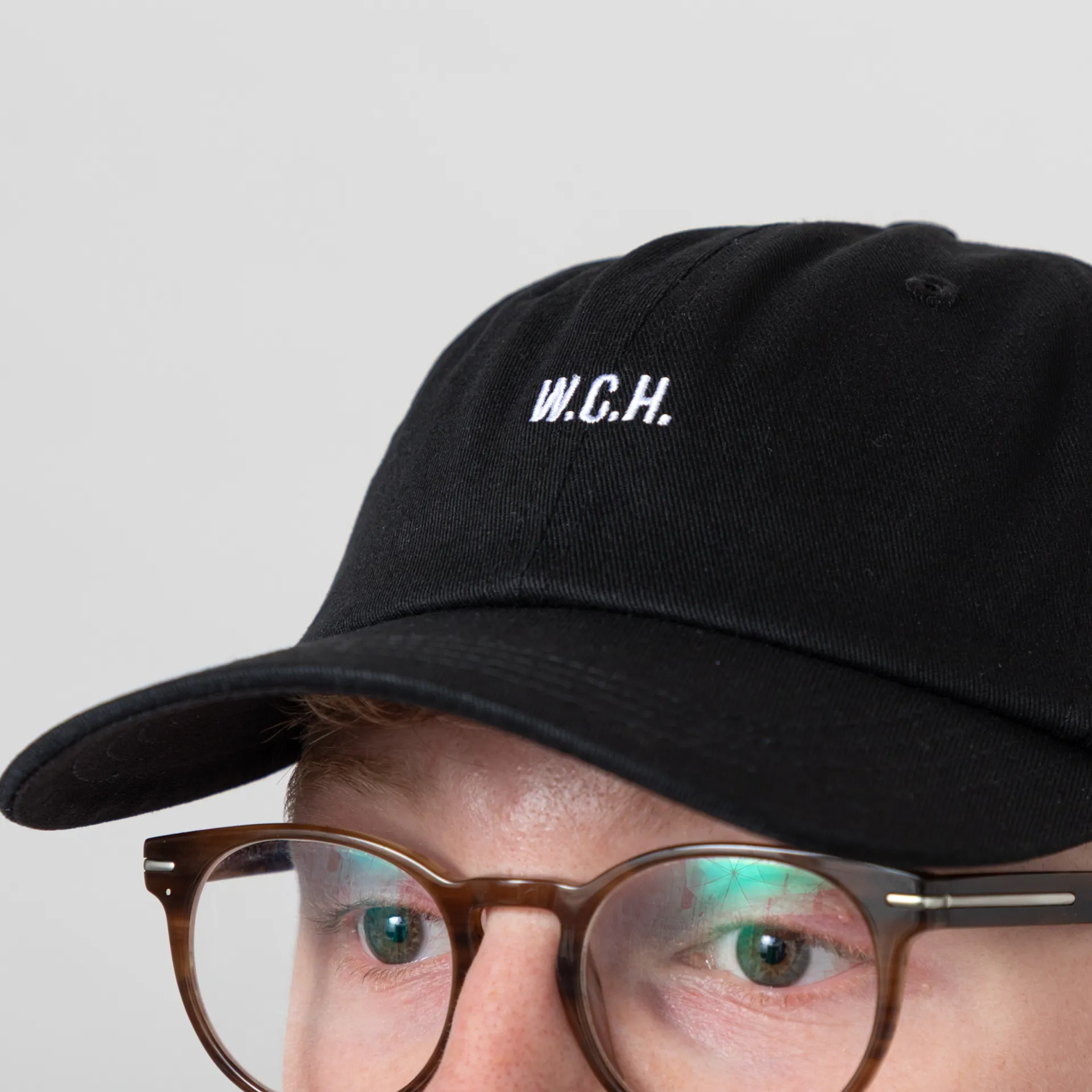 Working Class Heroes Mens Light Twill Logo Dad Cap Black