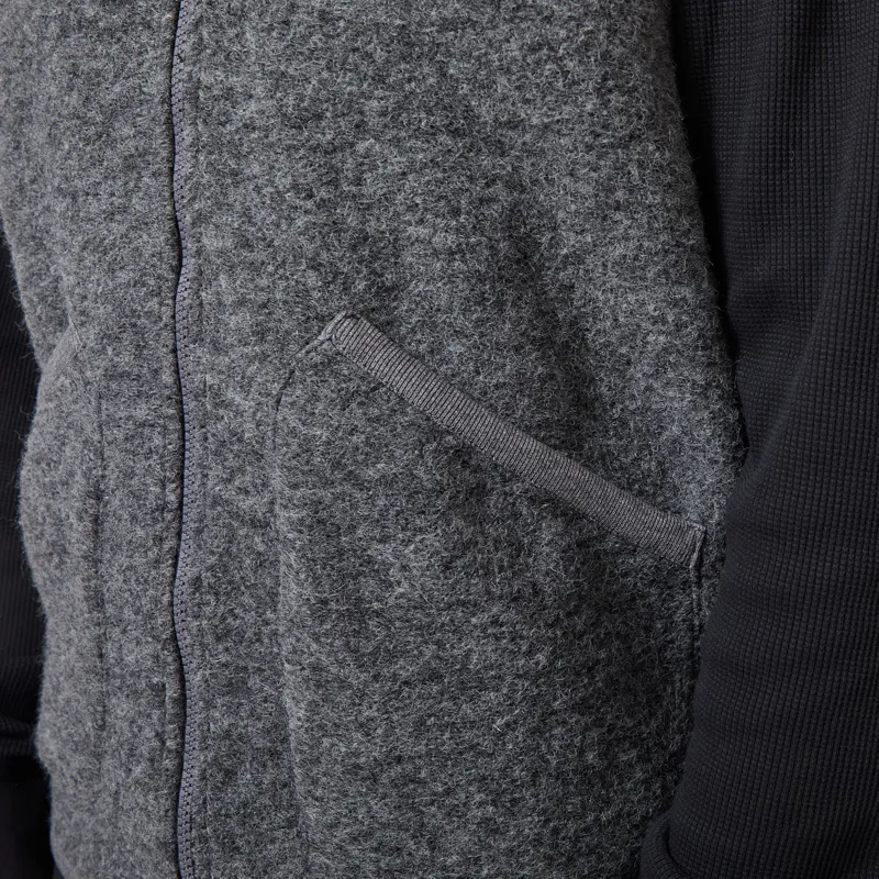 Universal Works Zip Waistcoat Grey Marl Wool Fleece-6