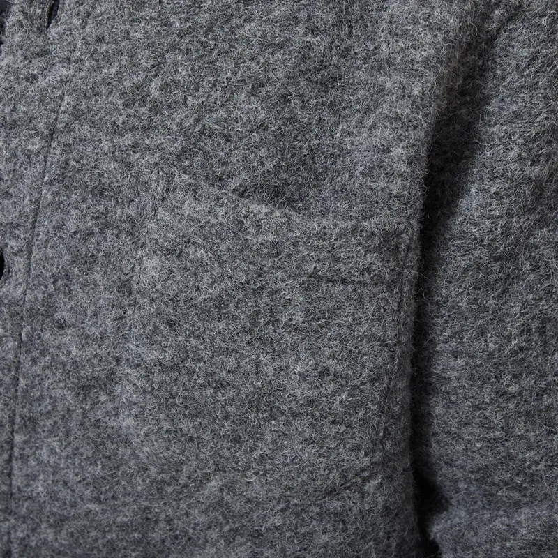 Universal Works Cardigan Grey Marl Wool Fleece-8