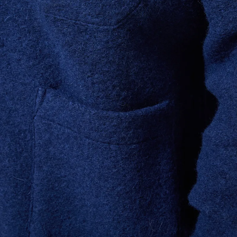 Universal Works Cardigan Indigo Wool Fleece-7