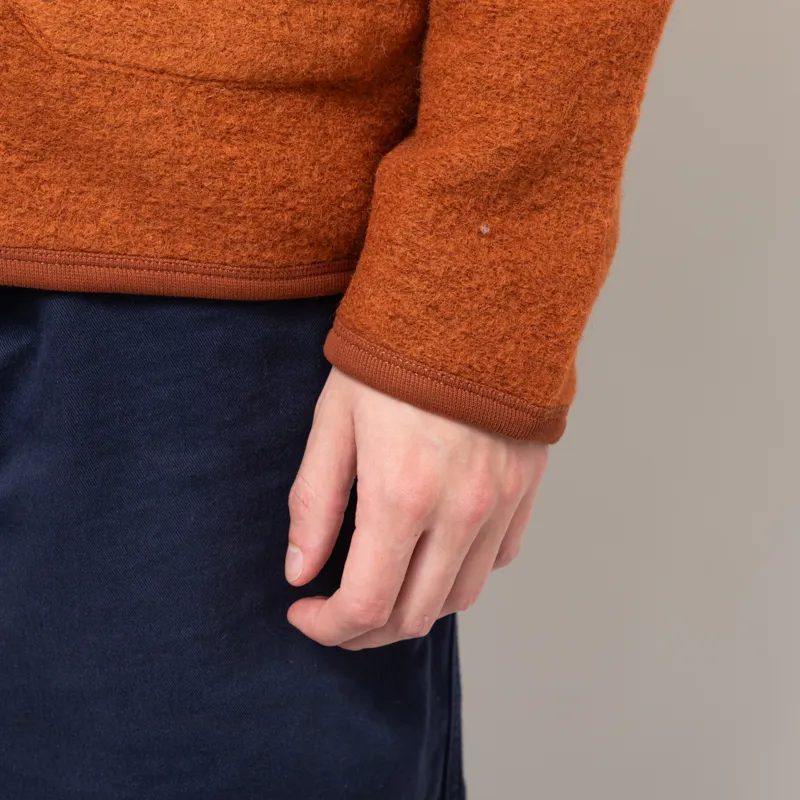 Universal Works Cardigan Rust Wool Fleece-9