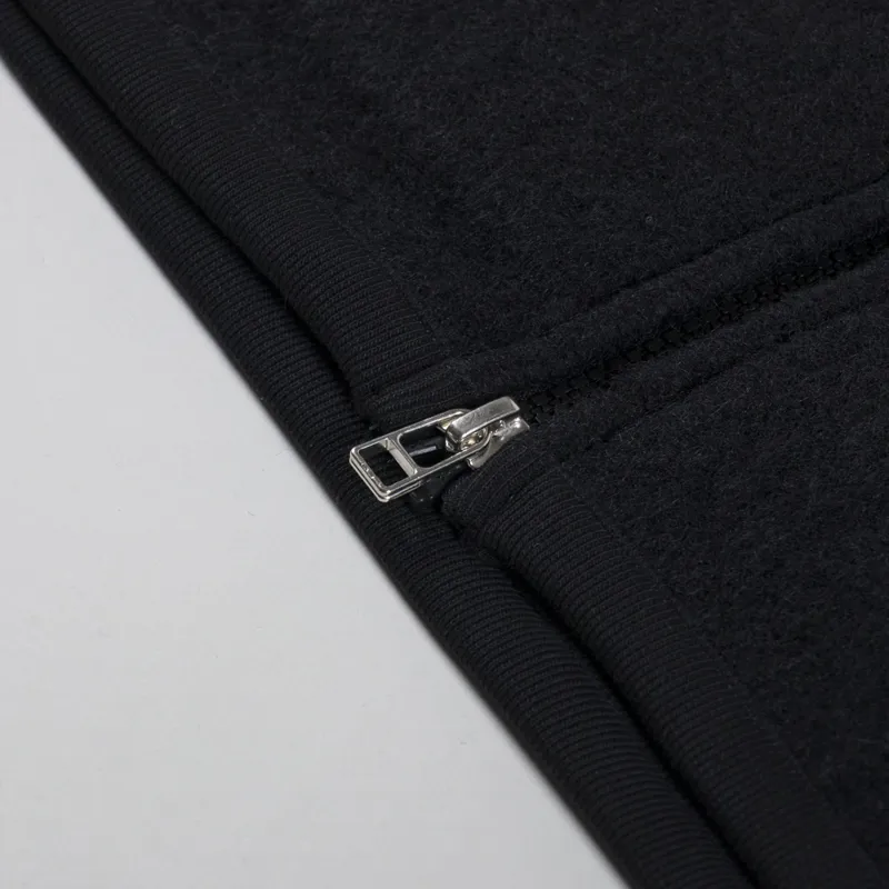 Universal Works Zip Bomber Jacket Black Wool Fleece-5