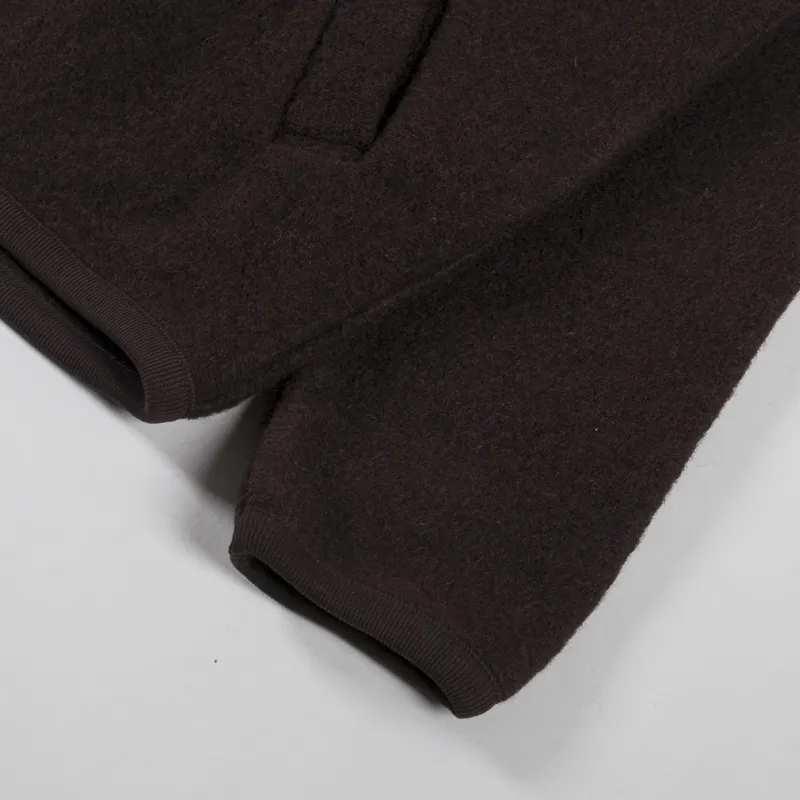 Universal Works Zip Bomber Jacket Brown Wool Fleece-6