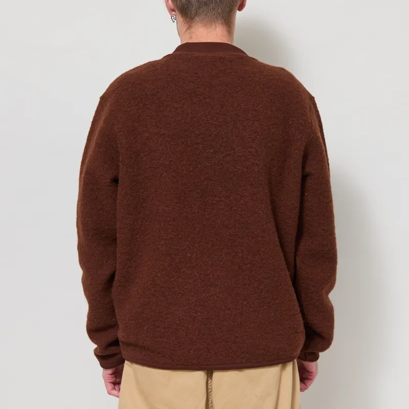 Universal Works Zip Bomber Jacket Cacao Wool Fleece-2