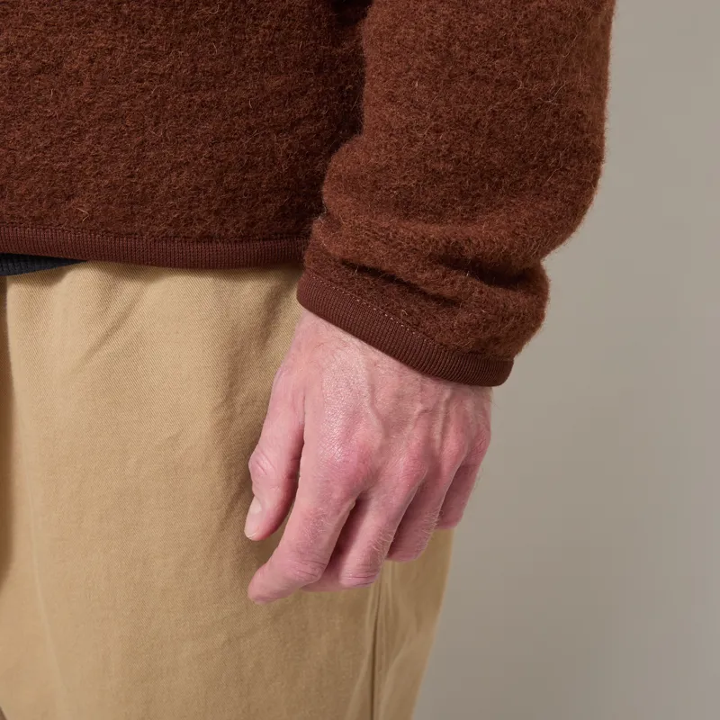 Universal Works Zip Bomber Jacket Cacao Wool Fleece-8